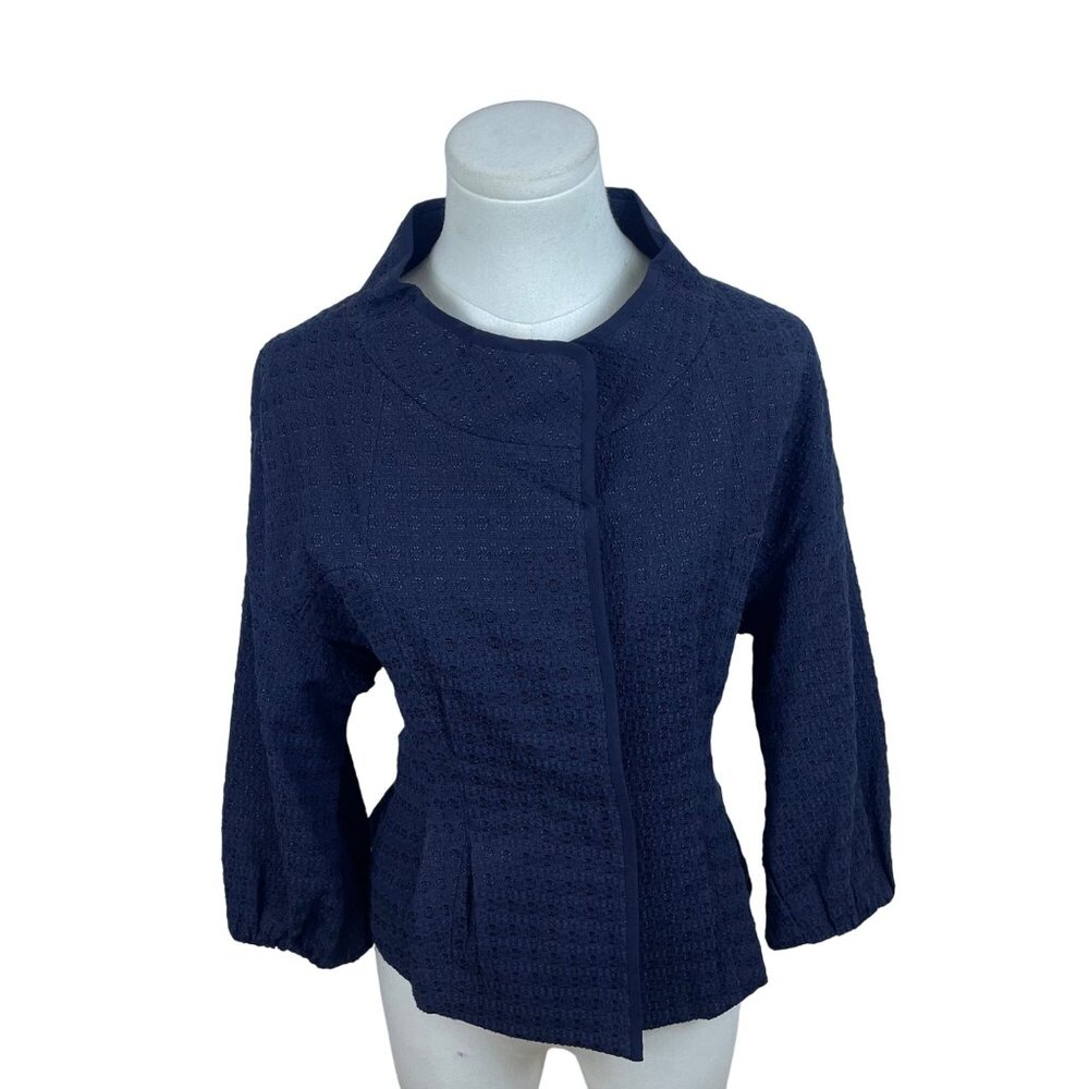 Time Postmodern Womens Navy Textured Jacket Elegant Style